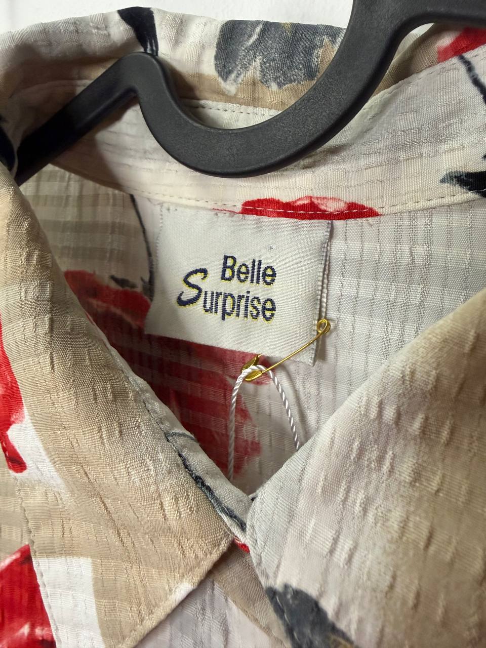 Belle Surprise Rose-and-check print shirt