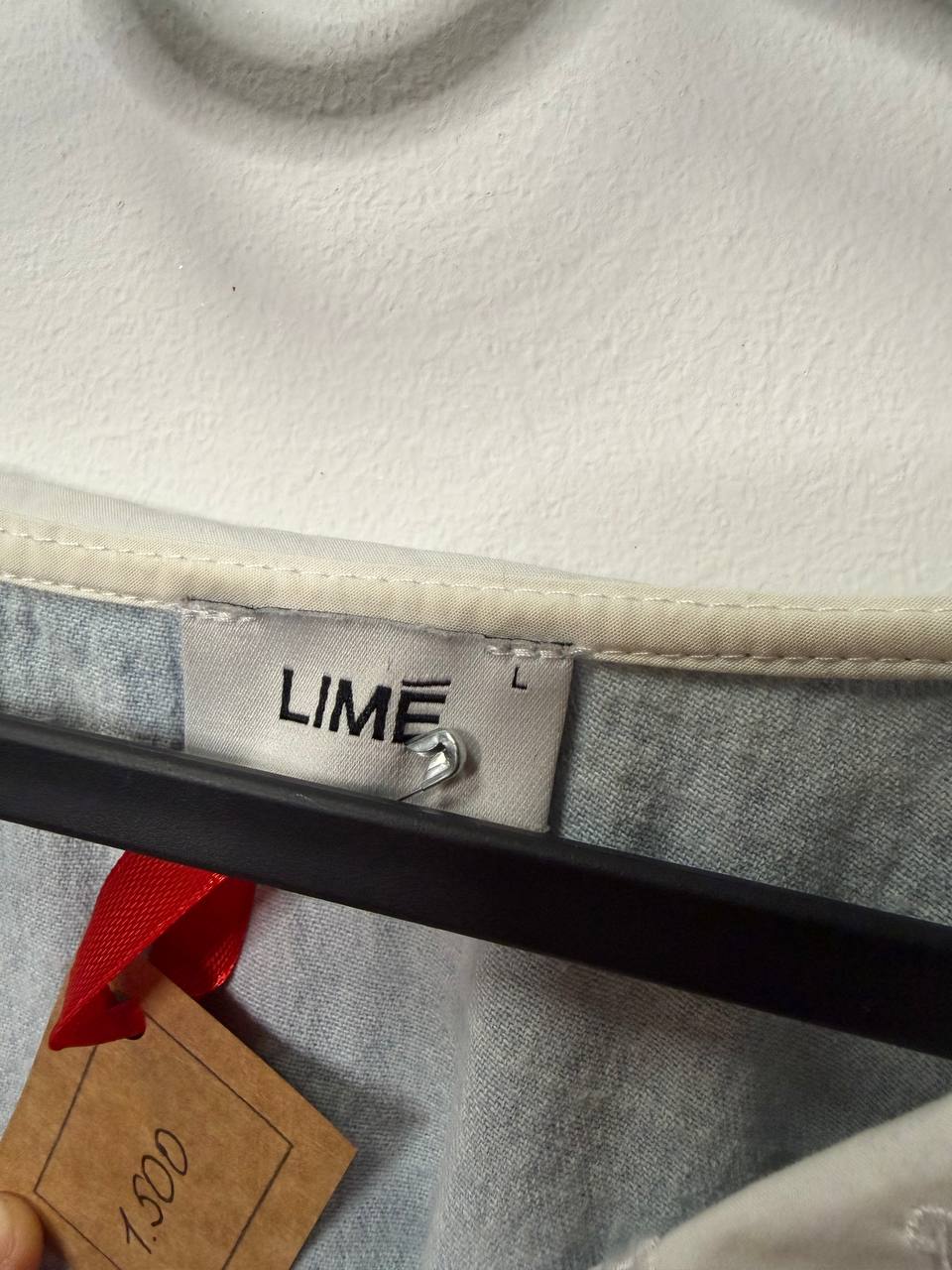 LIME Contrast-collar blouse