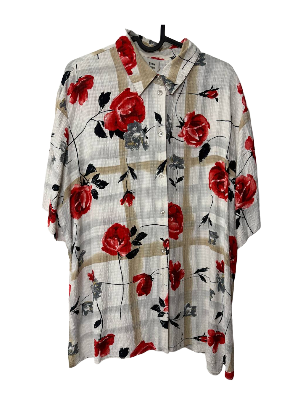 Belle Surprise Rose-and-check print shirt