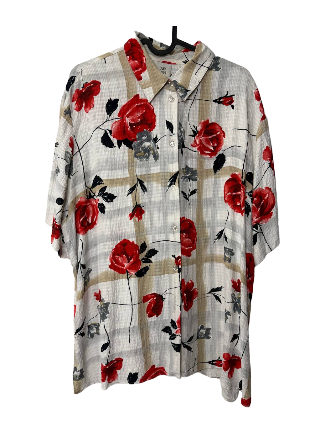 Belle Surprise Rose-and-check print shirt